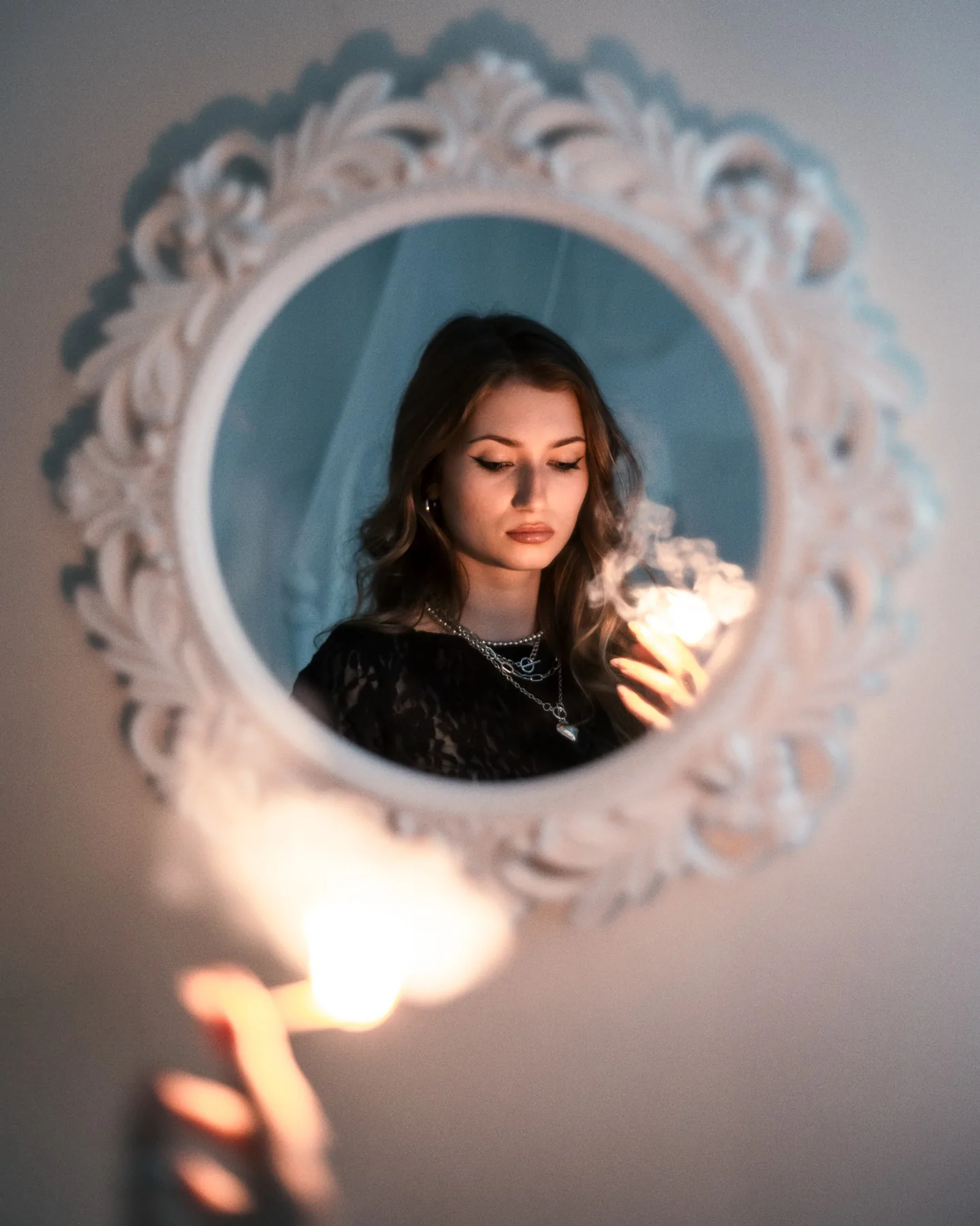 Round mirror portrait